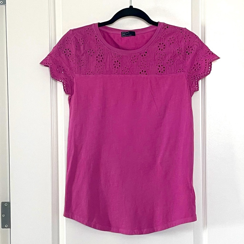 Gap Purple Eyelet Tee